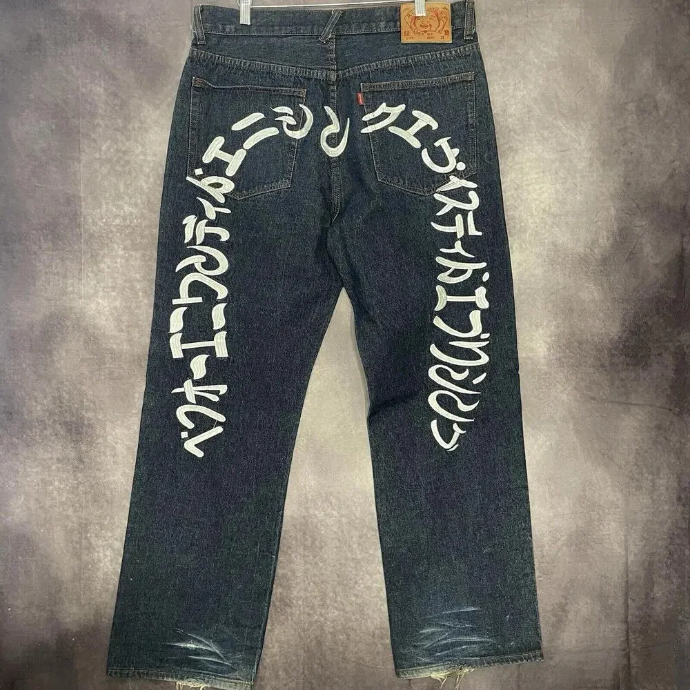 Vintage Y2K‎ Rare Evisu Jeans Embroidered Men Size 38
